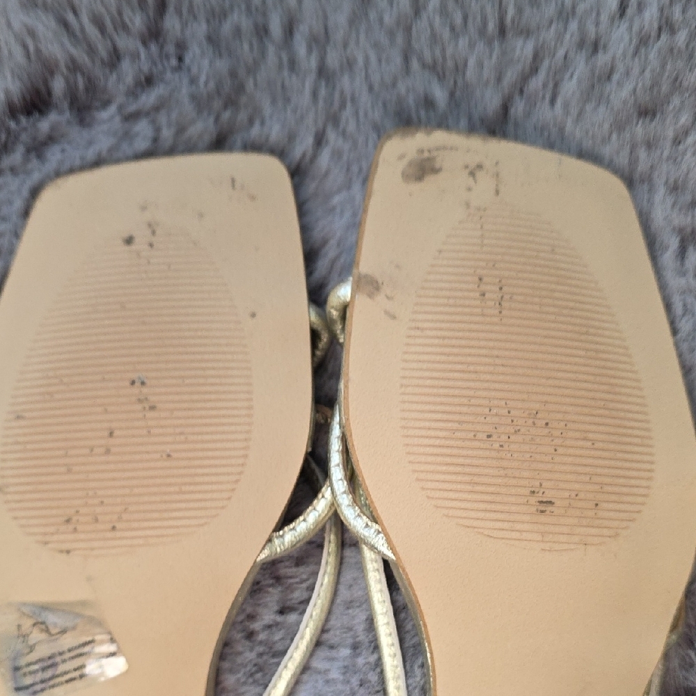 Anthropologie Gold Strappy Mules - Picture 7 of 12